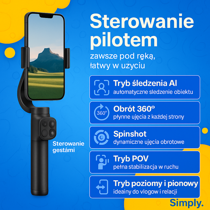 SimplyStick™ - Inteligentny selfiestick do Nagrywania - podgląd