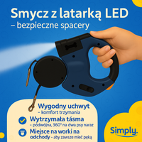 SimplyLeash™  – obrotowa smycz z woreczkami i światłem