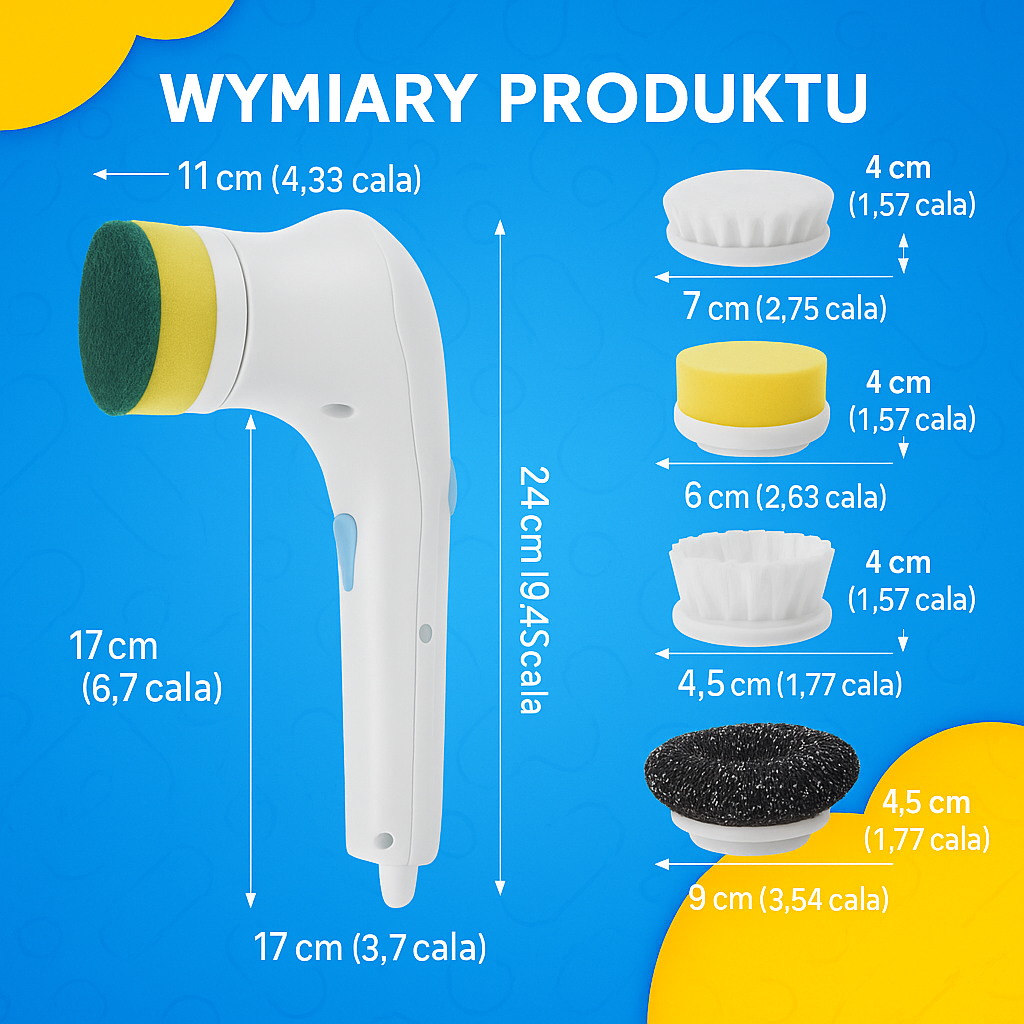 SimplyScrub™ – Smart Szczotka do Czyszczenia z 5 Końcówkami