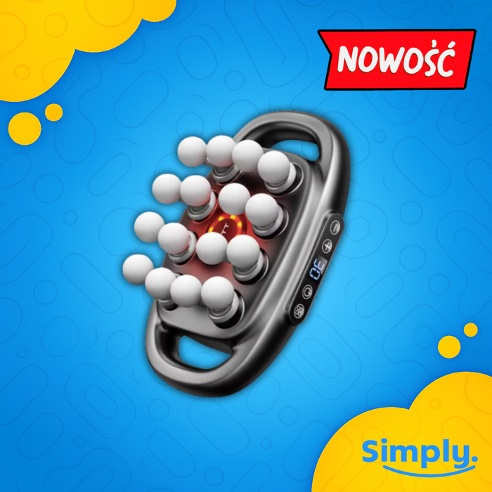 SimplyRelief™ – Pistolet do Masażu Mięśni z 16 Głowicami